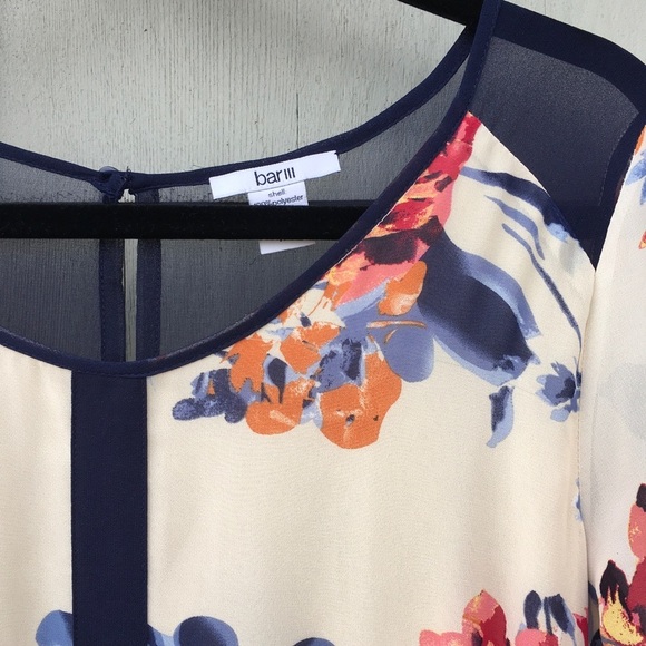 Nordstrom Bar III Floral Short Sleeve Scoop Neck Midi Dress XL - Picture 7 of 10